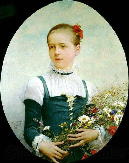 Lefebvre, Jules Joseph Portrait of Edna Barger of Connecticut Spain oil painting art
